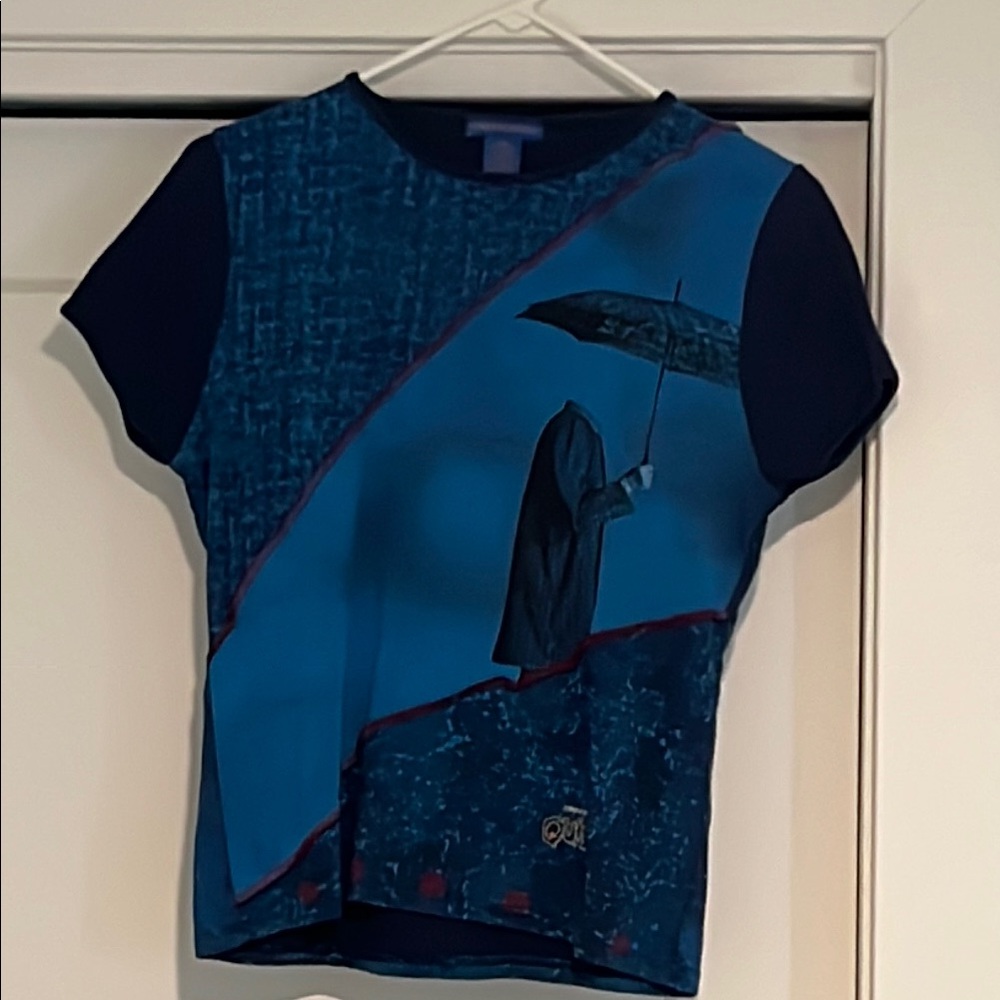 Artistic Blue Graphic T-Shirt